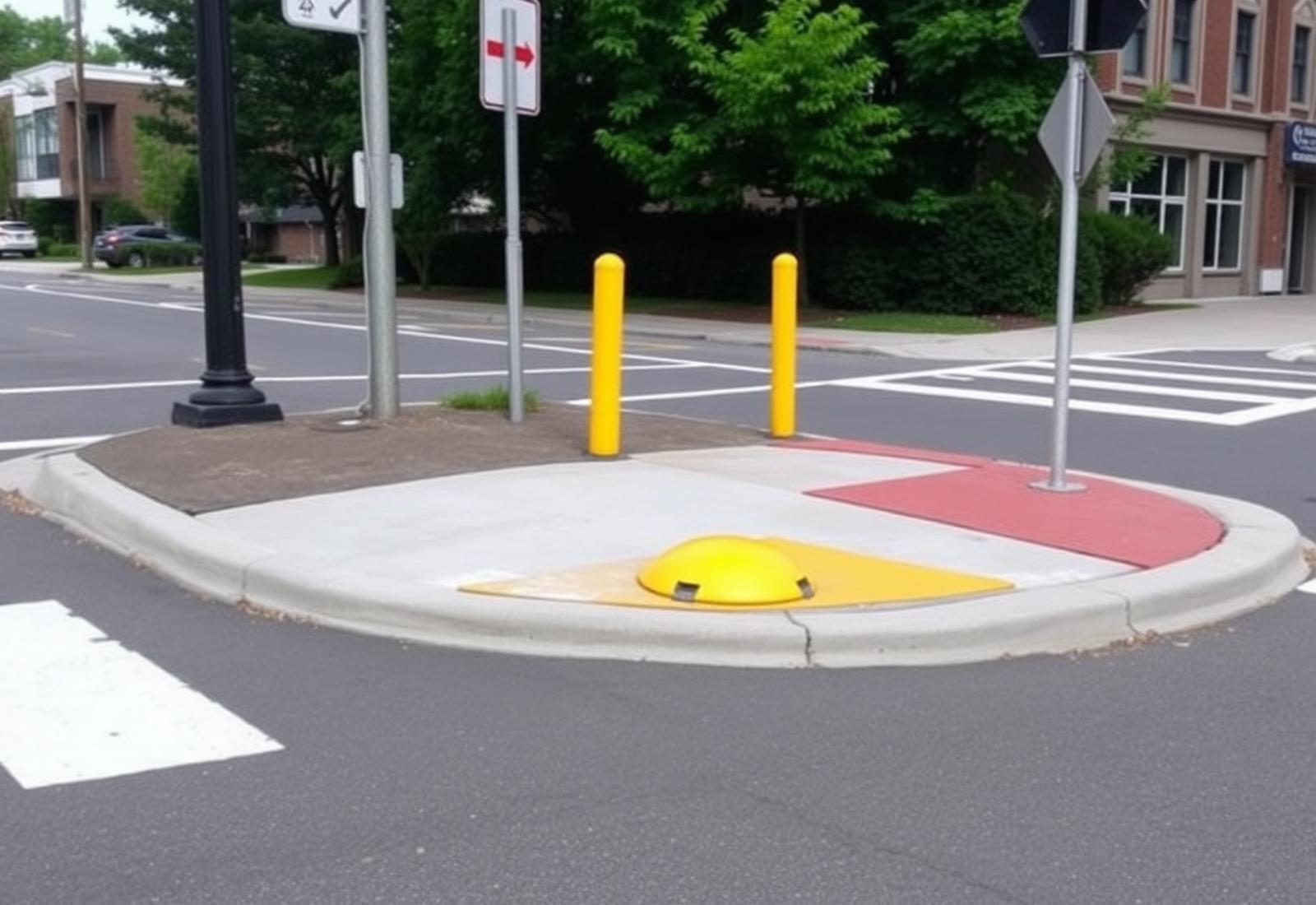 ADA-compliant curb ramp with detectable warning surface